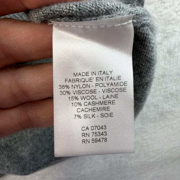 Bianco & Blu Sz M Sweater Wool Cashmere Silk Blend Short Sleeve Minimalist Italy - Picture 5 of 10